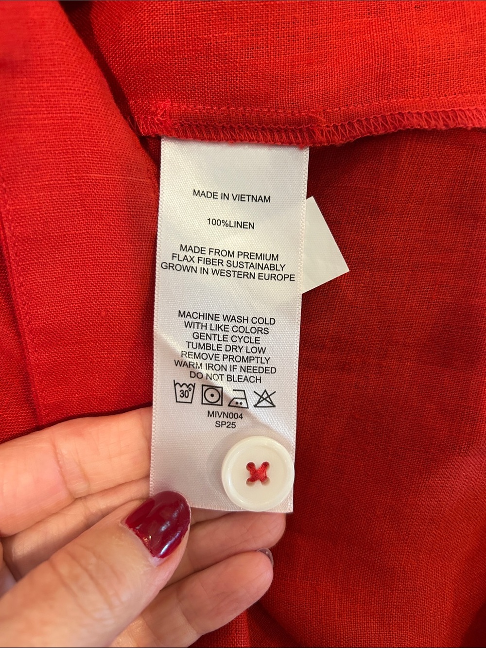 Quince 100% European Linen Button Front Dress Chile XL - Picture 10 of 14
